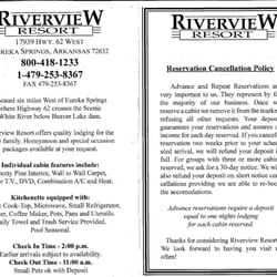 Riverview Resort & Country Store - Their cancellation policy is a lie. They do NOT refund your deposit in full no matter how early you cancel.