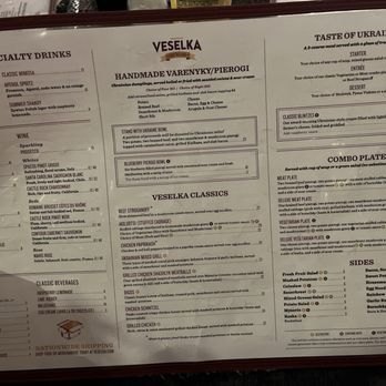 Veselka - Menu Front - Ukrainian Near Me - New York, New York