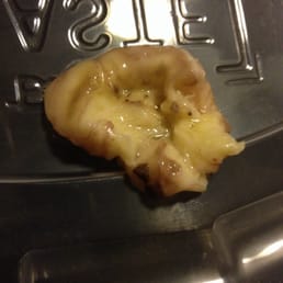 Nasty banana they sloppily cut and put on top of my pancakes not inside like I asked them to cook them.