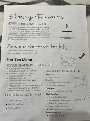 Menu photo 2 Teas Your Spirits Hilliard, OH