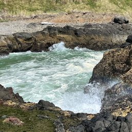 The sea churns all around you here The sea churns all around you here