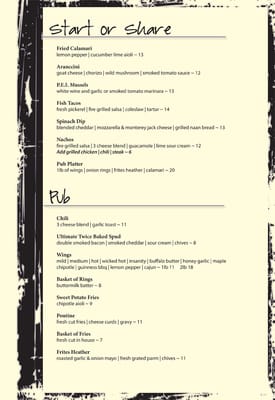 Menu photo 7 5West Brew Pub and Kitchen Burlington, ON