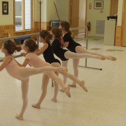 The Ballet Academy - Ballet Academy students perfecting their Arabesque in class with Mrs. Kotelly