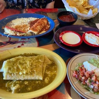 La Galera - Burrito Mojado (Wet Burrito), combination plate - one enchilada, taco, rice and beans - Mexican Near Me - Niagara Falls, New York