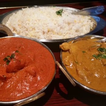 Curry Pizza Kitchen - Chicken tikka masala (more red), chicken madras (more yellow), rice (about $30 after tax) - Indian Near Me - South Jordan, Utah Curry Pizza Kitchen - Chicken tikka masala (more red), chicken madras (more yellow), rice (about $30 after tax) - Indian Near Me - South Jordan, Utah