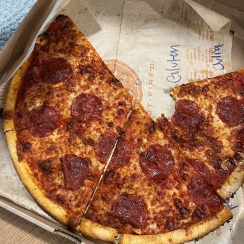 Blaze Pizza - My grandbabies over done pepperoni  pizza. - Salad Near Me - Orange, California