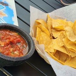 Leon Grill Burritos and Margaritas - We were greeted today with " Welcome Home " by Leon himself.  best salsa , margarita and food