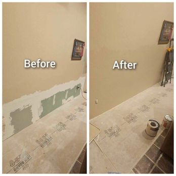 Nailed It Drywall - Living Room-Finishing and repairing another company's work for a customer left in the lurch. - Drywall Installation & Repair Near Me