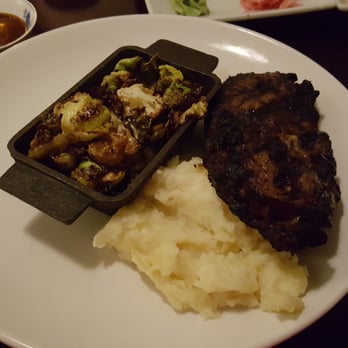 Table 19 - Prime Ribeye, honey glazed brussels, and mashed potatoes. - New American Near Me - Peoria, Illinois