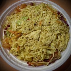 Fire King Chinese - Singapore noodles. Delish. Has shrimp chicken and char shue pork. Nice flavor of curry spice.