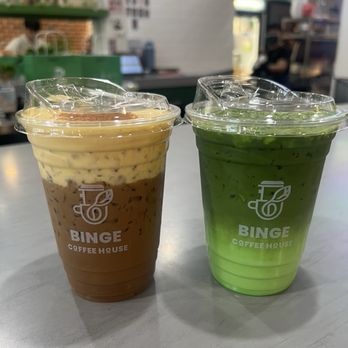 Binge Coffee House - Egg Coffee & Pandan Matcha Latte - Bubble Tea Near Me - San Francisco, California