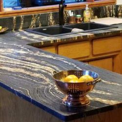 This is a gorgeous granite counter. Leather finish. My favorite