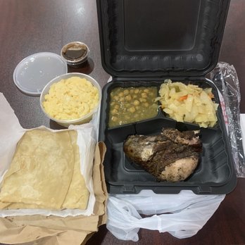 Ray's Caribbean American Food - Quarter chicken with chickpeas, cabbage, mac - Caribbean Near Me - Aberdeen, Maryland