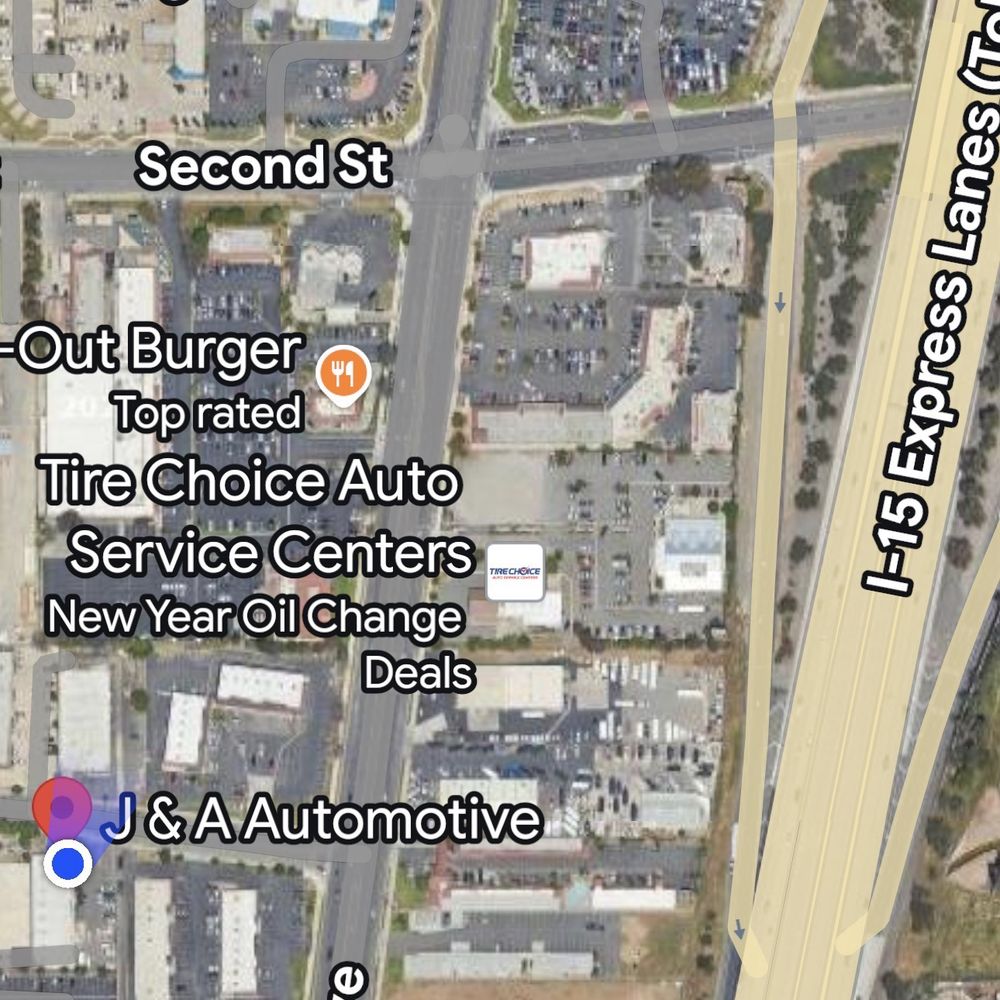 J & A Automotive - Med map shot showing streets to business - Auto Repair Near Me - Norco, California J & A Automotive - Med map shot showing streets to business - Auto Repair Near Me - Norco, California