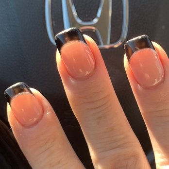 Uptown Spa - The black gel French tip very next day - Nail Salons Near Me - La Crescenta, California Uptown Spa - The black gel French tip very next day - Nail Salons Near Me - La Crescenta, California