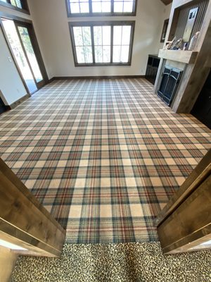 Axminster install in Grand Lake, CO - This carpet was installed in April of 2020 in a beautiful home in Grand Lake. Both of these products are Axminsters, a special carpet that requires a very skilled technician to seam and stretch. Axminster install in Grand Lake, CO - This carpet was installed in April of 2020 in a beautiful home in Grand Lake. Both of these products are Axminsters, a special carpet that requires a very skilled technician to seam and stretch.