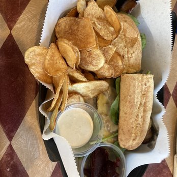 Sokolata - Steak and cheese sandwich with housemaid chips - Desserts Near Me - Spring Hill, West Virginia