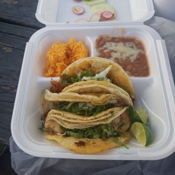 La Poblanita - Shrimp, lengua, pastor tacos with rice and beans - $8 - Food Stands Near Me - Columbus, Ohio La Poblanita - Shrimp, lengua, pastor tacos with rice and beans - $8 - Food Stands Near Me - Columbus, Ohio