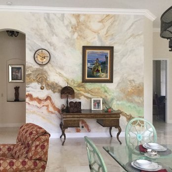 Art Turquoise - Marble plaster mural, created to unify the spaces and decor between living room, dinning room and kitchen - Commissioned Artists Near Me Art Turquoise - Marble plaster mural, created to unify the spaces and decor between living room, dinning room and kitchen - Commissioned Artists Near Me