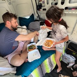 The family was so happy when they saw the food. The family was so happy when they saw the food.