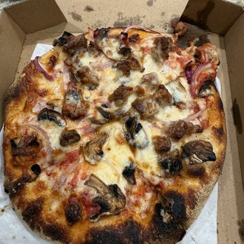 Cheese Theory - Mini The Cheese Theory plus mushroom onion and half sausage - Pizza Near Me - Sherman Oaks, California
