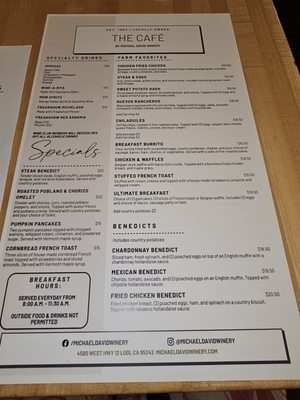 Menu photo 2 Michael David Winery Lodi, CA Menu photo 2 Michael David Winery Lodi, CA