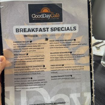 GoodDay Cafe - menu - Breakfast & Brunch Near Me - West Bend, Wisconsin