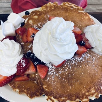 Donut Hole - Pancakes with strawberries, blueberries and whipped cream - Donuts Near Me - Inlet Beach, Florida