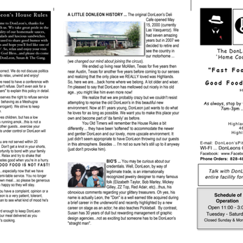 Don Leon's - the front and back of the brochure - Salad Near Me - Highlands, North Carolina Don Leon's - the front and back of the brochure - Salad Near Me - Highlands, North Carolina