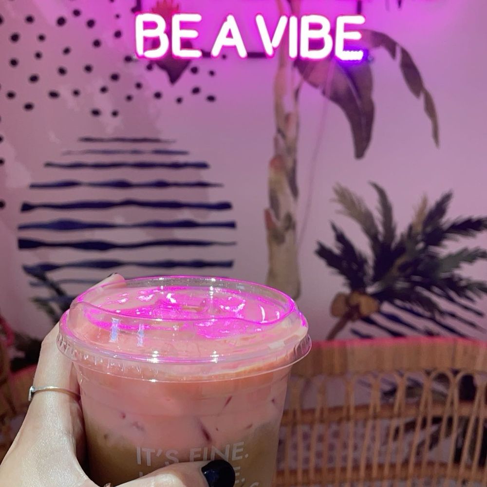 the seed. - Delray Beach - Iced coffee with strawberry foam - Coffee & Tea Near Me - Delray Beach, Florida