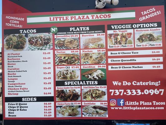 Menu photo 2 Little Plaza Tacos Austin, TX Menu photo 2 Little Plaza Tacos Austin, TX