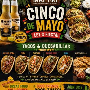 Mai-Tiki Restaurant - Cinco De Mayo at Mai-Tiki Restaurant &Bar - New American Near Me - Stuart, Florida