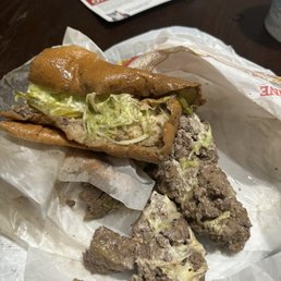 The meat that fell out and the soggy bread