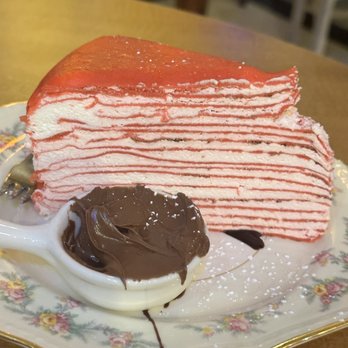 Is Sweet - Red Velvet Crepe Cake - Coffee & Tea Near Me - Las Vegas, Nevada Is Sweet - Red Velvet Crepe Cake - Coffee & Tea Near Me - Las Vegas, Nevada