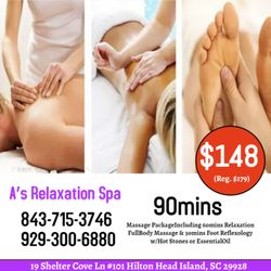A's Relaxation Spa - A hot stone massage is a type of massage therapy. It's used to help you relax and ease tense muscles 
and damaged soft tissue...