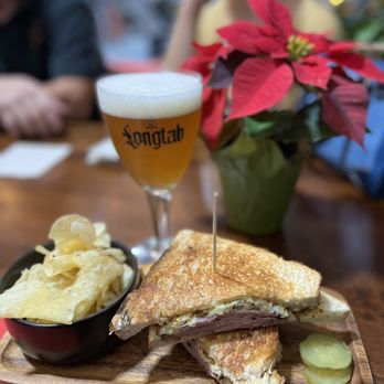 Longtab Brewing - Grilled ham and cheese with Belgian Triple - Brewpubs Near Me - San Antonio, Texas Longtab Brewing - Grilled ham and cheese with Belgian Triple - Brewpubs Near Me - San Antonio, Texas