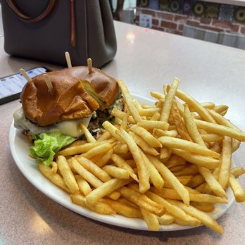 Tee Jay's Corner Cafe - Mushroom Burger with black pepper bacon - Indonesian Near Me - Carson City, Nevada Tee Jay's Corner Cafe - Mushroom Burger with black pepper bacon - Indonesian Near Me - Carson City, Nevada
