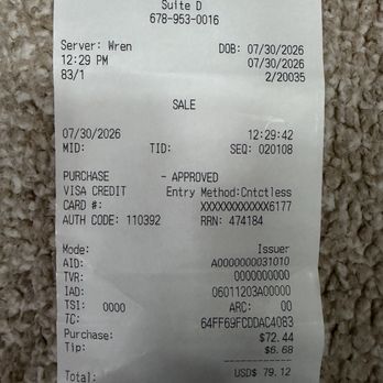 Mellow Mushroom Newnan - Receipt for 10 wings, 1 large pizza, 1 cocktail and 1 beer - Pizza Near Me - Newnan, Georgia