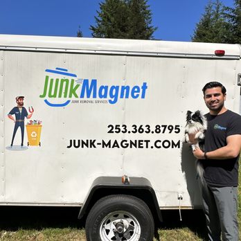 Junk Magnet Junk Removal Services - With my baby Tokyo- Pomchi - Junk Removal & Hauling Near Me
