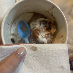 Blueberry Frozen Yogurt - Shard of glass inside my frozen yogurt