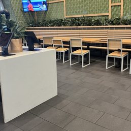 Inside seating and kiosks Inside seating and kiosks