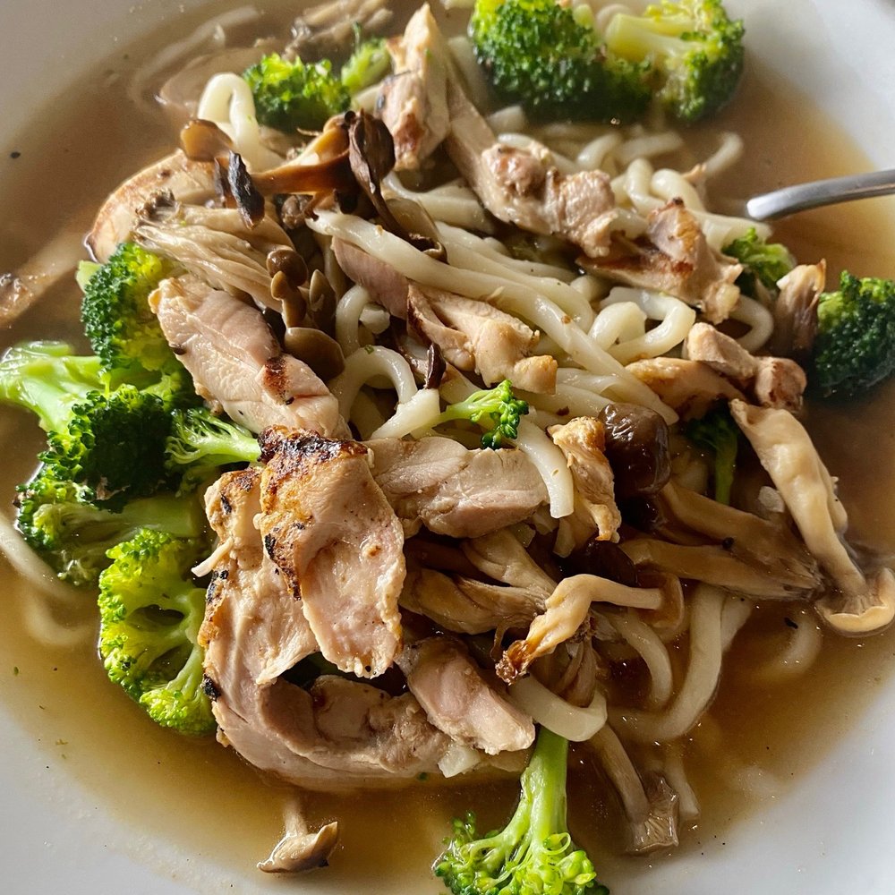Liv Creative Cuisine - Udon Noodles Special with Chicken - New American Near Me - Marshfield, Massachusetts Liv Creative Cuisine - Udon Noodles Special with Chicken - New American Near Me - Marshfield, Massachusetts