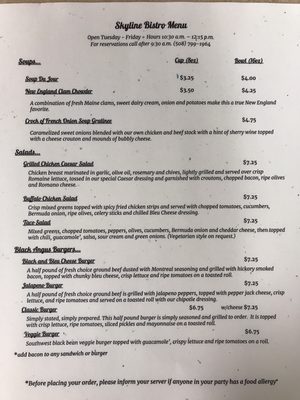 Menu photo 4 Skyline Bistro Worcester, MA