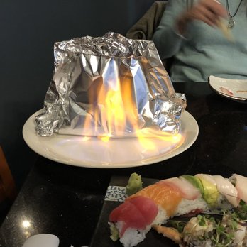 Tsukimi - top secret roll (on fire) - Sushi Bars Near Me - Austin, Texas