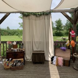 Roca Ridge Events - Photo booth area on deck. Props all provided by Roca Ridge Events.