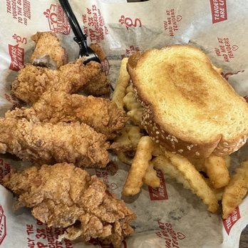 Huey Magoo's Chicken Tenders - Ocoee - 5 piece tender combo, with fries and toast. (Out of picture) Coleslaw on the side with a ice cold coke and their magoo sauce. - Chicken Shop Near Me - Ocoee, Florida Huey Magoo's Chicken Tenders - Ocoee - 5 piece tender combo, with fries and toast. (Out of picture) Coleslaw on the side with a ice cold coke and their magoo sauce. - Chicken Shop Near Me - Ocoee, Florida