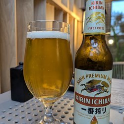 Hana Sushi - Kirin Ichiban, a Japanese beer made in Germany.