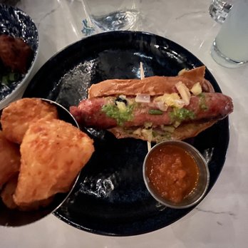 SoLou - Alligator hotdog - New American Near Me - Baton Rouge, Louisiana SoLou - Alligator hotdog - New American Near Me - Baton Rouge, Louisiana