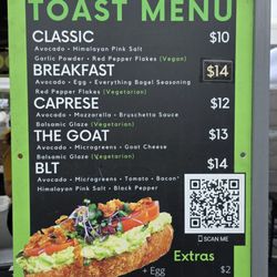 Smashed Avocado Toast - Menu 9/25