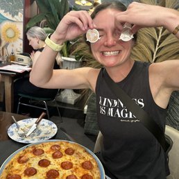 Gluten free salami pizza